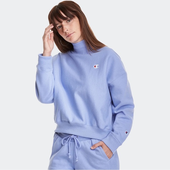 Champion Mock Neck Crop Sweatshirt - Picture 1 of 5